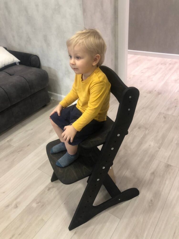 Растущий стул для детей Компаньон черный венге