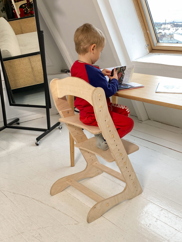 Растущий стул для детей “Компаньон”, натуральное дерево