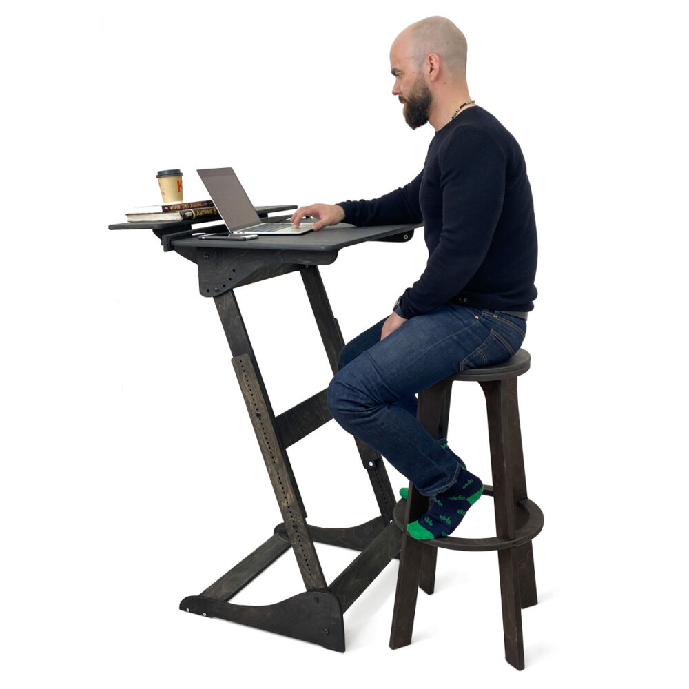 Стол для работы стоя “Добрыня” на рост 150-190 см, премиум, черный венге