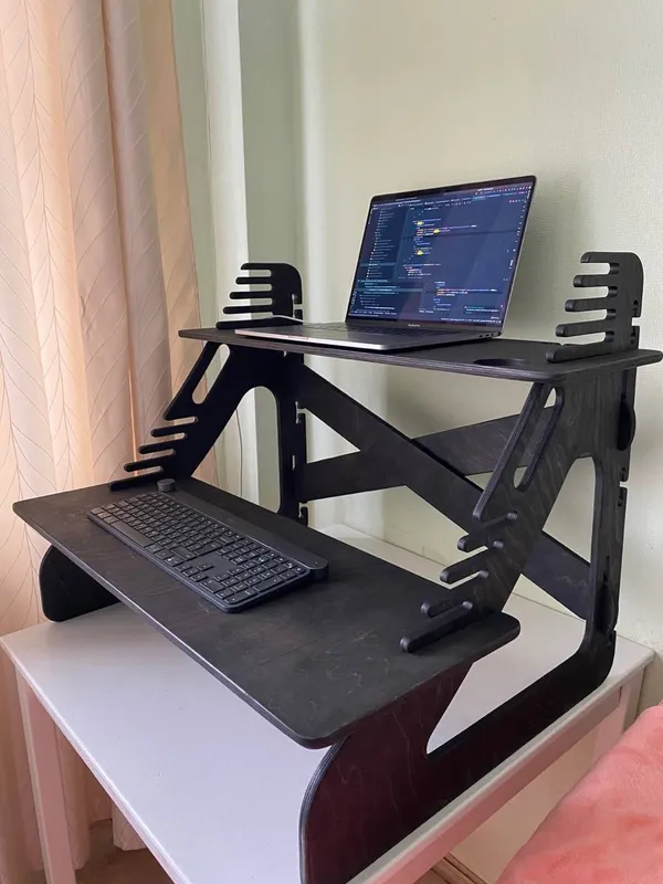 Столик для ноутбука и монитора, черный венге