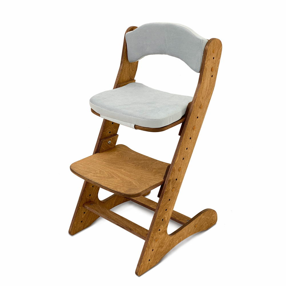 Растущий стул для детей "Компаньон" Золотой дуб с комплектом жемчужно-серых подушек