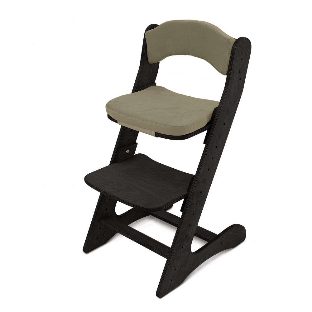 Растущий стул для детей “Компаньон”, Чёрный с комплектом серо-бежевых подушек