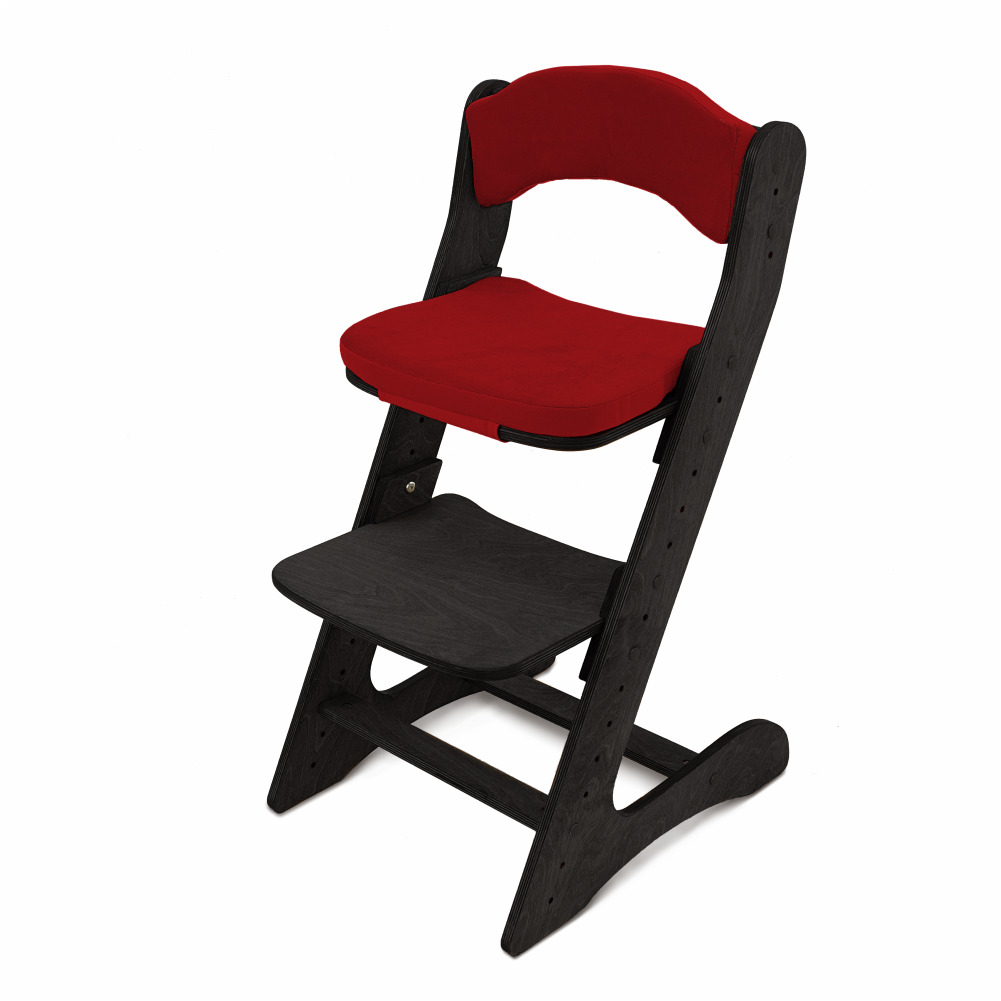 Растущий стул для детей "Компаньон", Чёрный с комплектом красных подушек