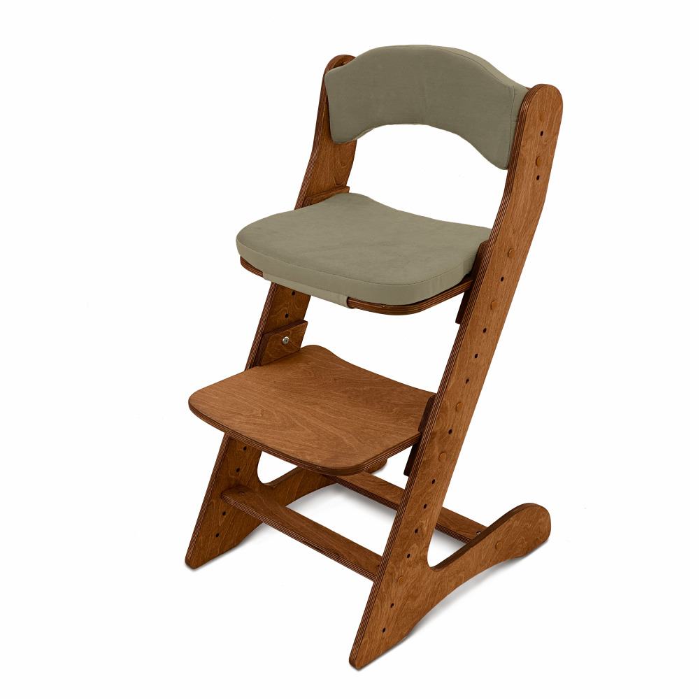 Растущий стул для детей “Компаньон” Светлый орех с комплектом серо-бежевых подушек
