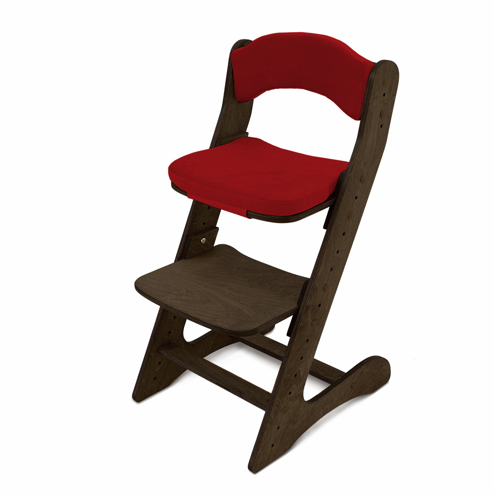 Растущий стул для детей "Компаньон" Тёмный орех с комплектом красных подушек