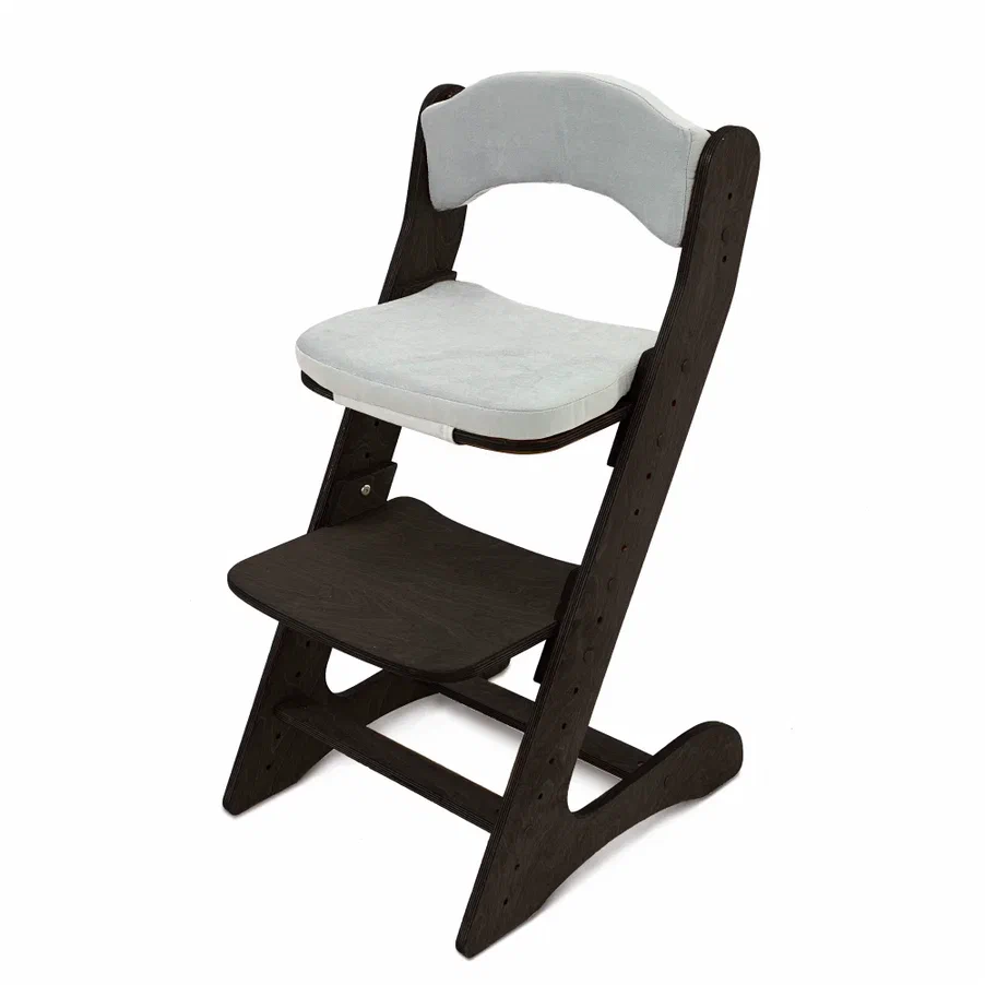 Растущий стул для детей “Компаньон”, Чёрный с комплектом жемчужно-серых подушек