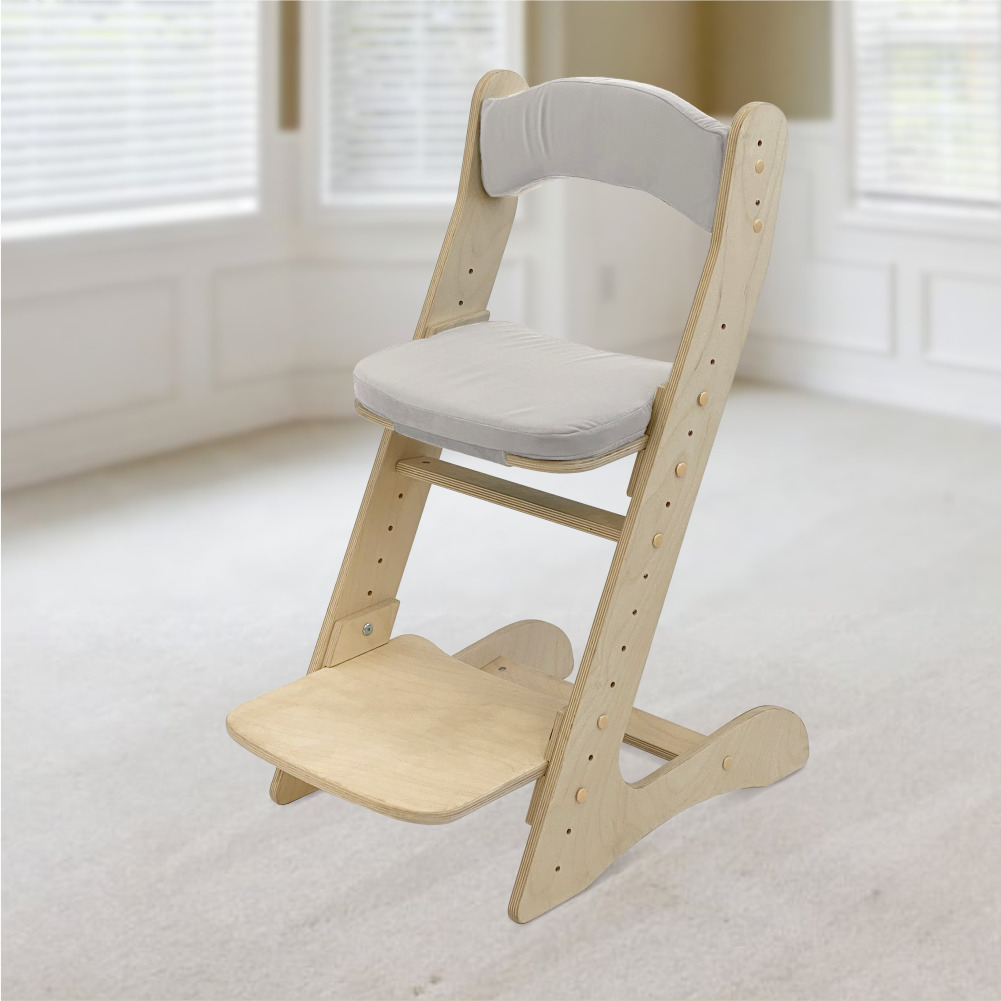 Растущий стул для детей “Компаньон” с комплектом жемчужно-серых подушек