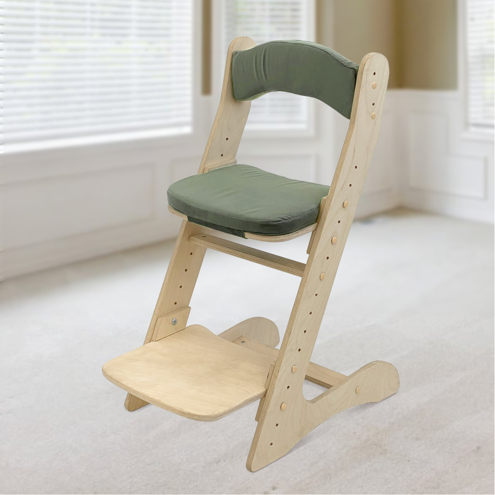 Растущий стул для детей “Компаньон” с комплектом подушек зеленый хаки