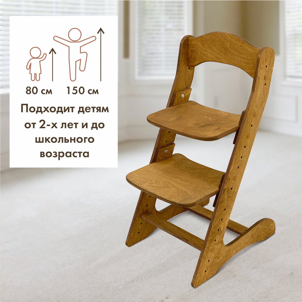Растущий стул для детей “Компаньон” Золотой дуб с комплектом лазурных подушек