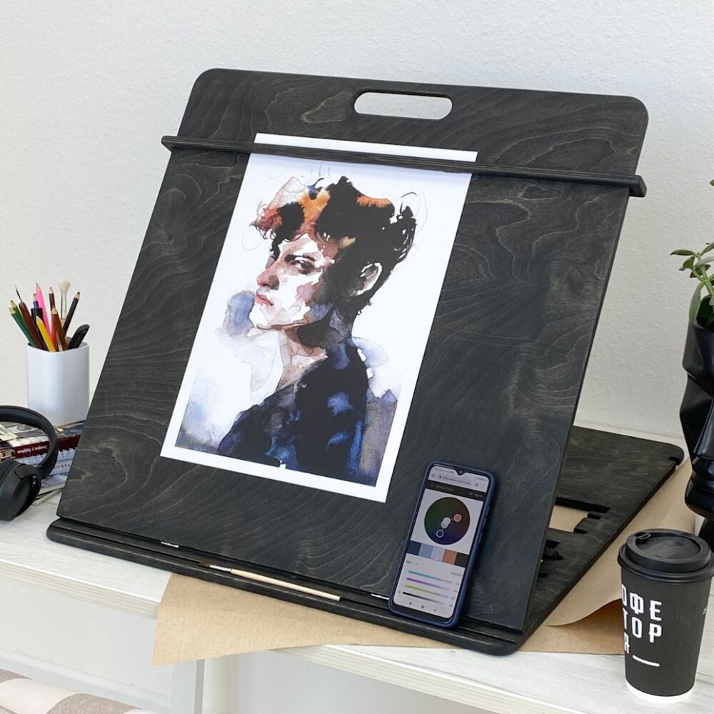 Настольный мольберт планшет для рисования А2, цвет Чёрный